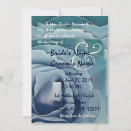 Elegante Rosa AZUL AZUL Invitación a la boda