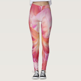Elegante Rosa Botánico Floral Leggings