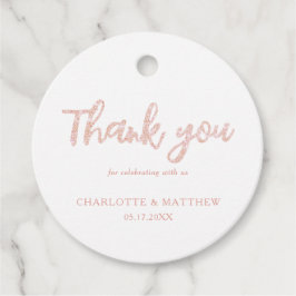 Elegante Rosa brillante Purpurina de oro Etiquetas