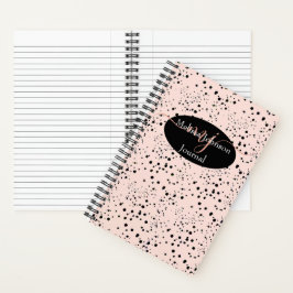 Elegante Rosa con letras de oro en diario negro