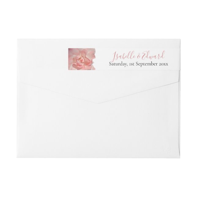 Elegante Rosa Coral Acuarela de Boda Envío (Reverso)