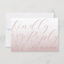 Elegante Rosa de caligrafía de oro Boda RSVP