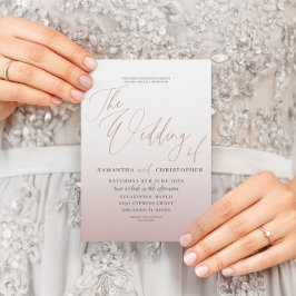 Elegante Rosa de caligrafía de oro Invitación a la