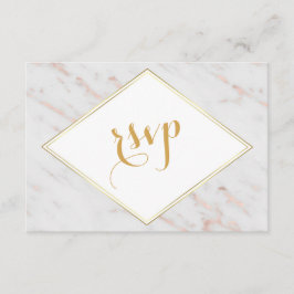 Elegante Rosa de diamantes Gold Marble RSVP