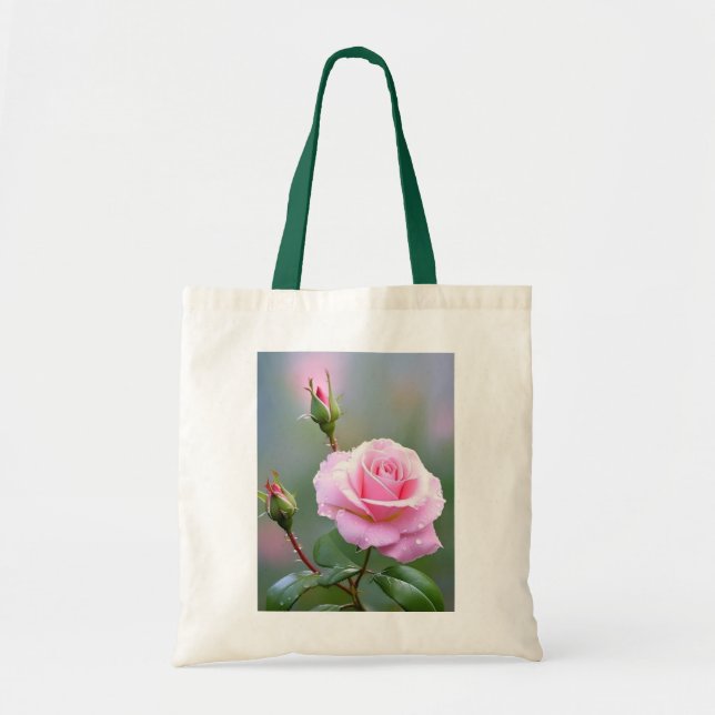 Elegante Rosa de foto de la bolsa de té (Frente)