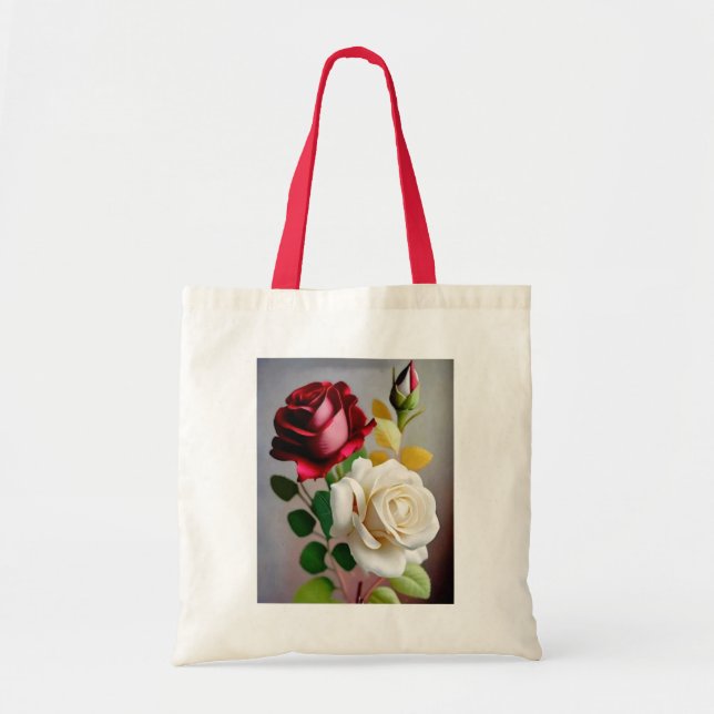 Elegante Rosa de foto de la bolsa de té (Frente)