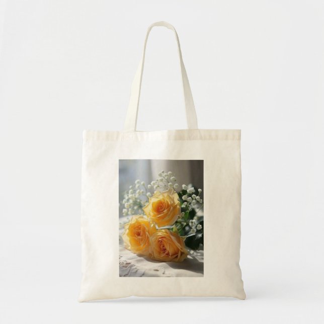 Elegante Rosa de foto de la bolsa de té (Frente)