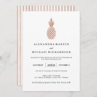 Elegante Rosa de la invitación a la boda de la piñ