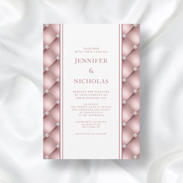 Elegante Rosa de la invitación Boda de Diamante de (Subido por el creador)