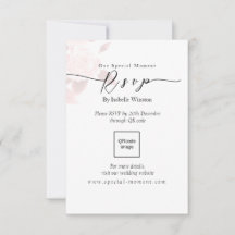 Elegante Rosa de Moda Boda QRcode RSVP