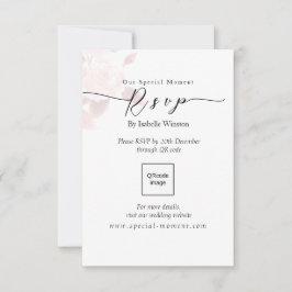 Elegante Rosa de Moda Boda QRcode RSVP