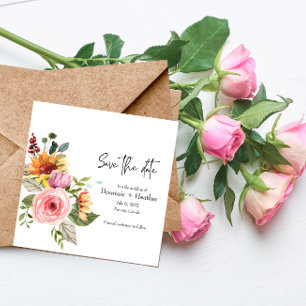 Elegante Rosa de Moda y la invitación a la boda fo