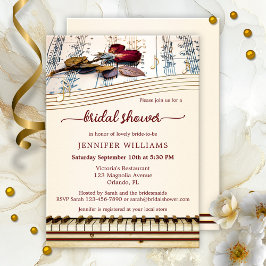 Elegante Rosa de música Bridal Shower Invitación
