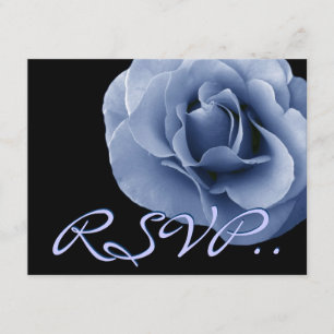Elegante Rosa de niebla azul negro Boda RSVP