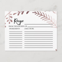 Elegante Rosa de tarjetas para la ducha de novias 