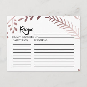 Elegante Rosa de tarjetas para la ducha de novias 