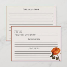 Elegante Rosa de Vintage Receta Floral Imprimible
