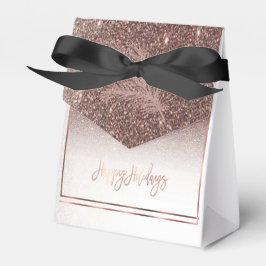 Elegante rosa dorado feliz vacaciones caja de favo