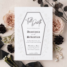 Elegante Rosa Floral Gótica Hasta la Muerte Boda