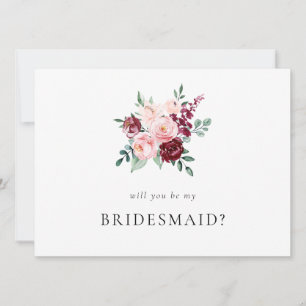 Elegante Rosa floral sé mi tarjeta de propuesta de