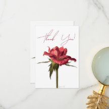 Elegante Rosa floral Tarjeta de agradecimiento