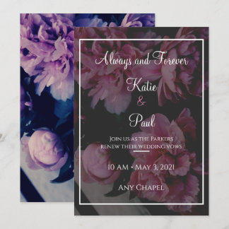 Elegante Rosa Flores Invitación a la boda