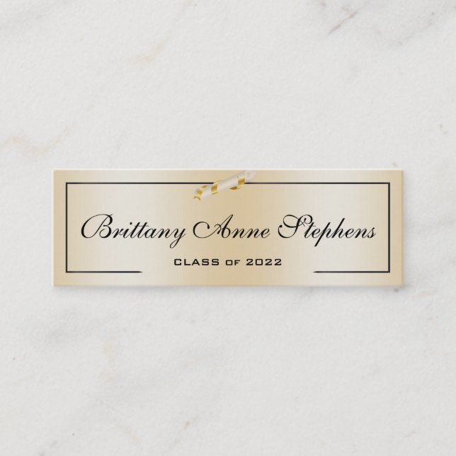 Elegante Rosa Gold Diploma Tarjeta Insertar (Anverso)