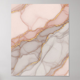Elegante Rosa Gold Marble - Arte de pared de lujo