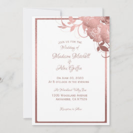 Elegante Rosa Invitación a la boda de oro