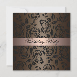 Elegante Rosa Invitación al cumpleaños rosado y ma