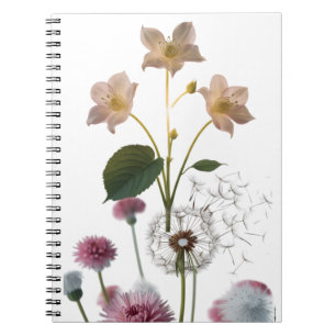 Elegante Rosa Melocotón Vintage Mariposa Cuaderno