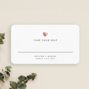 Elegante Rosa moderno Boda de oro tarjeta de mesa