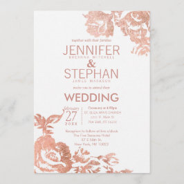 Elegante Rosa moderno Invitación a la Boda Floral 