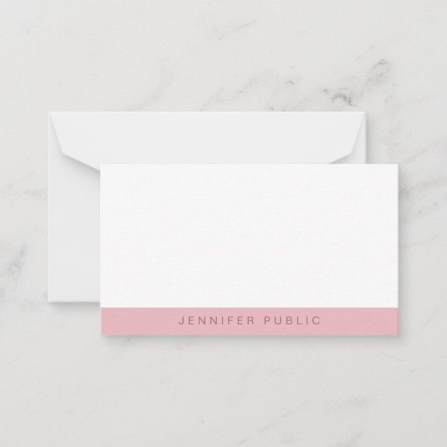 Elegante Rosa Oro Blanco Simple Plantilla Moderna (Anverso)