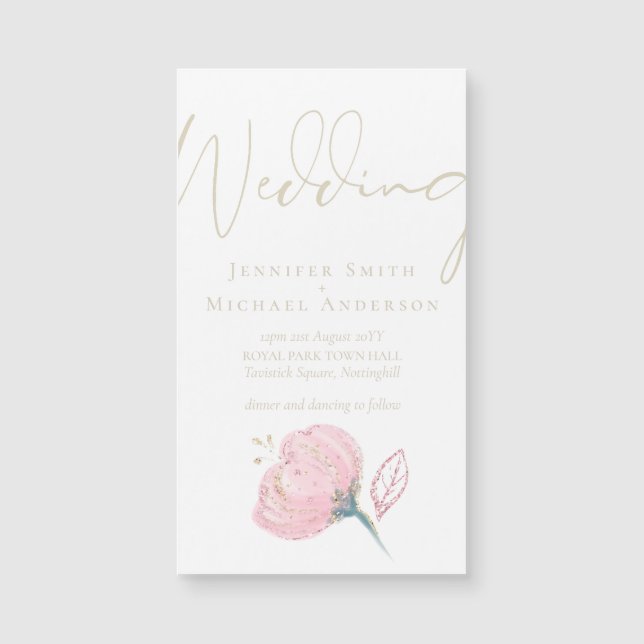 Elegante Rosa Oro Moderno Boda Sparkle (Anverso)