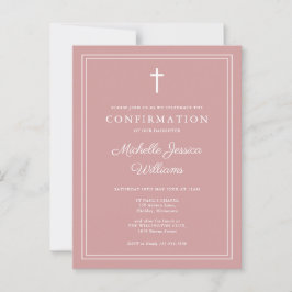 Elegante Rosa polvoriento Invitación de confirmaci