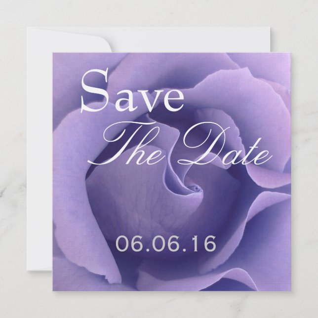 Elegante Rosa PURPLE Boda Guardar la invitación de (Anverso)