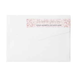 Elegante Rosa Purpurina de oro Leopard Animal Prin