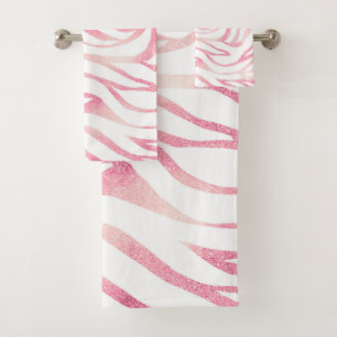 Elegante Rosa Purpurina de oro Zebra White Animal