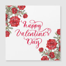 Elegante rosa roja Feliz Día de San Valentín