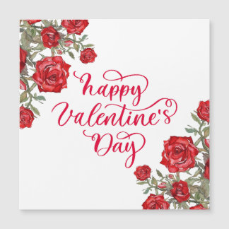 Elegante rosa roja Feliz Día de San Valentín