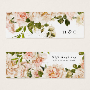Elegante Rosa Romance Registry Insertar tarjeta