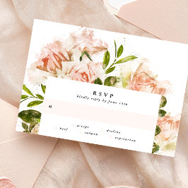 Elegante Rosa Romance Watercolor Wedding Tarjeta R