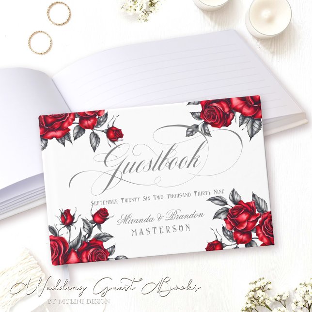 Elegante Rosa romántico Boda floral libro de invit (Subido por el creador)