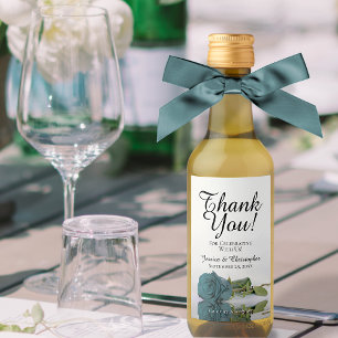 Elegante Rosa romántico Verde azulado Boda Gracias