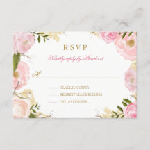 Elegante Rosa Rosa Quinceanera RSVP