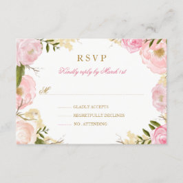 Elegante Rosa Rosa Quinceanera RSVP