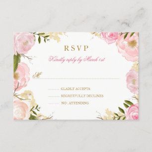 Elegante Rosa Rosa Quinceanera RSVP