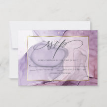 Elegante Rosa RSVP Amethyst Marble Ink