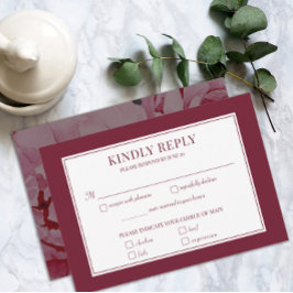 Elegante Rosa RSVP Tarjeta Boda Romántica Rosa